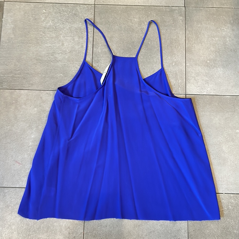 Trina Turk Marojella Blue Razor Back Silk Camisole - Picture 8 of 9
